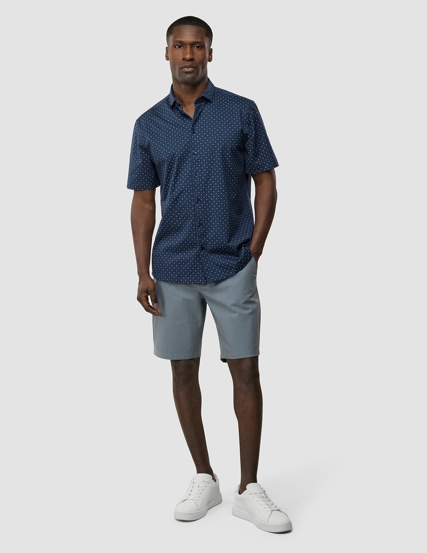 Classic Short Sleeve Shirt Lotus Navy